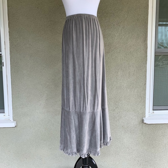 CP Shades Gray Velvet Velour Maxi Skirt Small - Picture 4 of 8